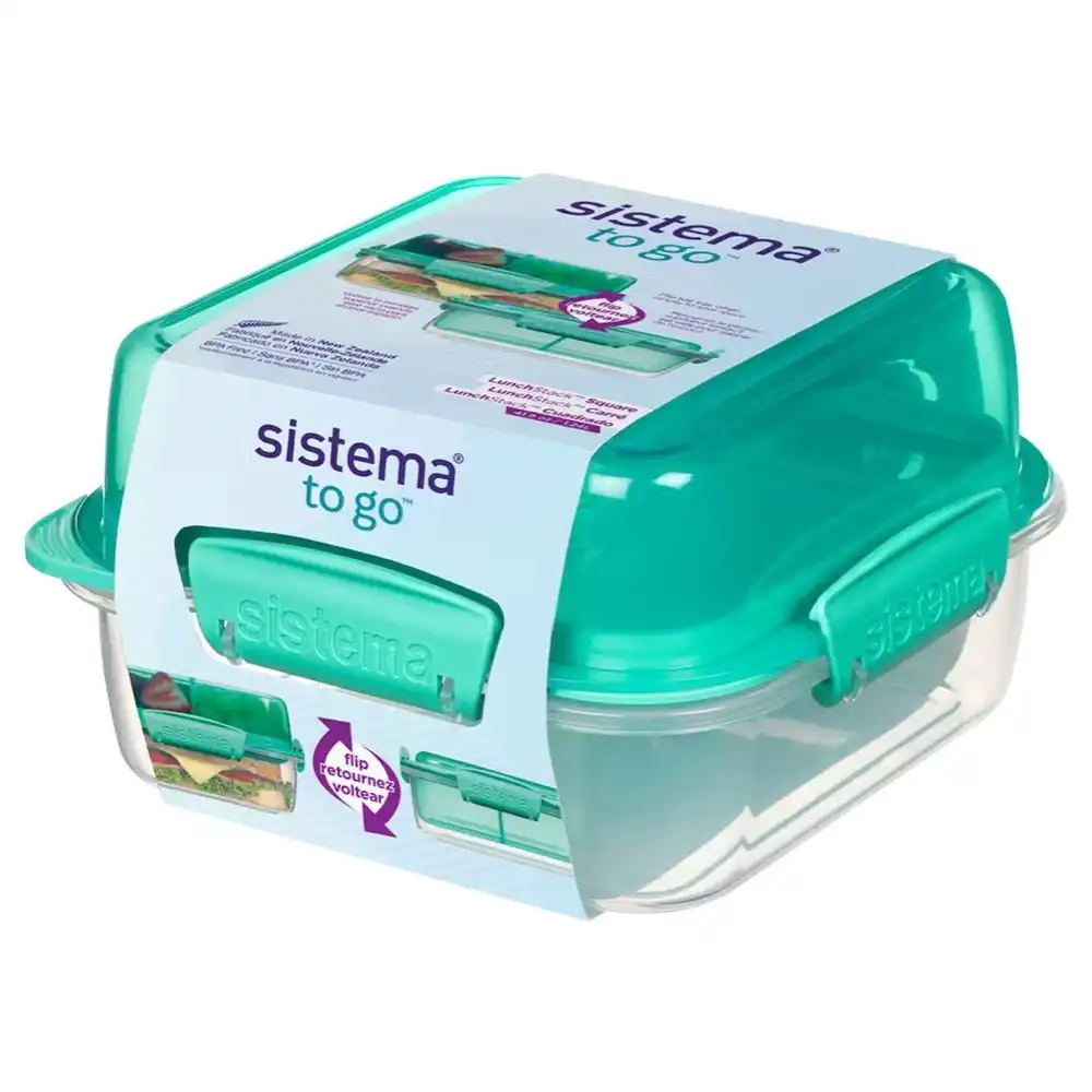 Sistema - LunchStack To Go Square Box 1.24 Litre - Green -